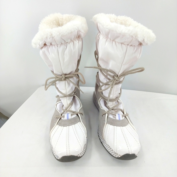 Rockport shearling snow boots lace-up duck 9.5 - Picture 1 of 9